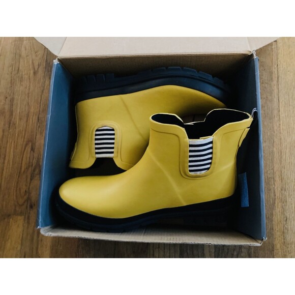 The Great x Eddie Bauer Greta Chelsea Rain Boots 10 Ankle Yellow Amber - Picture 1 of 12